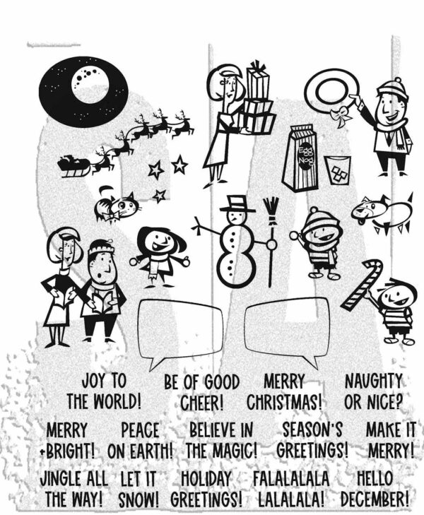 Tim Holtz® Stampers Anonymous Cling Mount Sets -- Christmas Cartoons CMS473