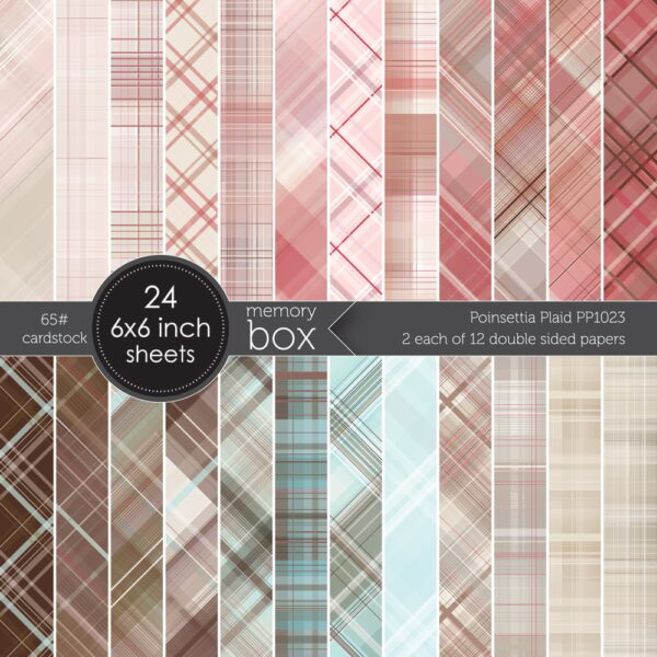 Memory Box Poinsettia Plaid 6" x 6" Paper Pack PP1023