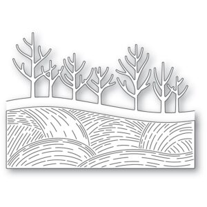 Poppystamps Craft Die - Whittle Field and Trees 2577