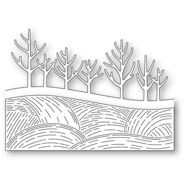 Poppystamps Craft Die - Whittle Field and Trees 2577