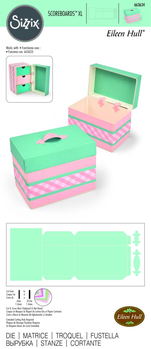 Sizzix ScoreBoards XL Die - Box, Treasure By Eileen Hull