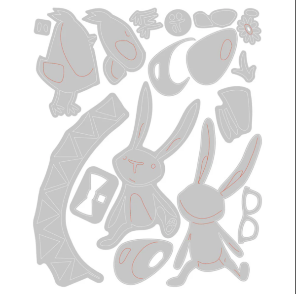 Tim Holtz® Alterations | Sizzix Thinlits™ Die Set 17PK - Vault Bunny + Chick - Image 3