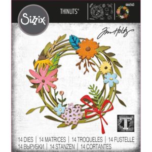Tim Holtz® Alterations | Sizzix Thinlits™ Die Set 14PK - Vault Funky Floral Wreath