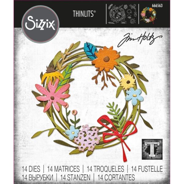 Tim Holtz® Alterations | Sizzix Thinlits™ Die Set 14PK - Vault Funky Floral Wreath