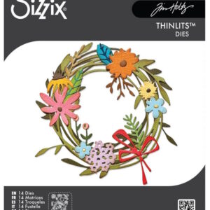 Tim Holtz® Alterations | Sizzix Thinlits™ Die Set 14PK - Vault Funky Floral Wreath