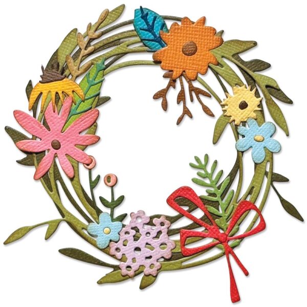 Tim Holtz® Alterations | Sizzix Thinlits™ Die Set 14PK - Vault Funky Floral Wreath - Image 2