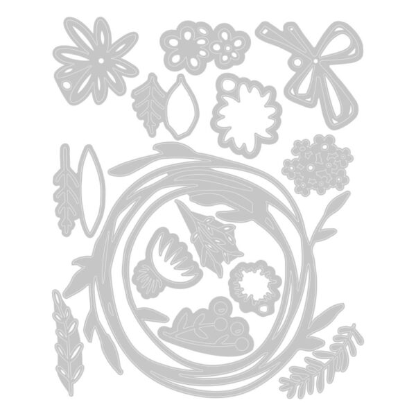 Tim Holtz® Alterations | Sizzix Thinlits™ Die Set 14PK - Vault Funky Floral Wreath - Image 3