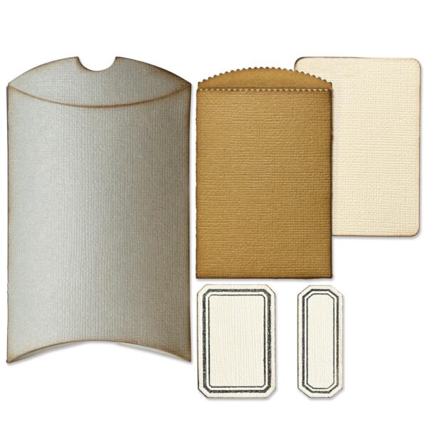 Tim Holtz® Alterations | Sizzix Thinlits™ Die Set 5PK - Vault Pillow Box + Bag - Image 2