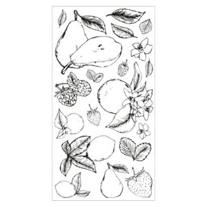 Sizzix Clear Stamps Set 19PK – Botanical Fruit By Lisa Jones