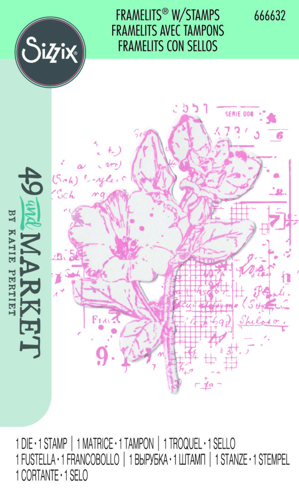 Sizzix® Framelit® Die Set 1PK w/Stamp - Floral Mix Cluster by 49 and Market