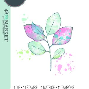 Sizzix™ A5 Clear Stamps Set 11PK w/ Framelits® Die Set Painted Pencil Leaves by 49 and Market