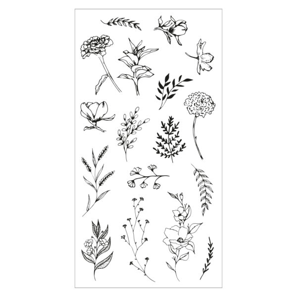 Sizzix Clear Stamps Set 17PK – Garden Botanicals By Lisa Jones