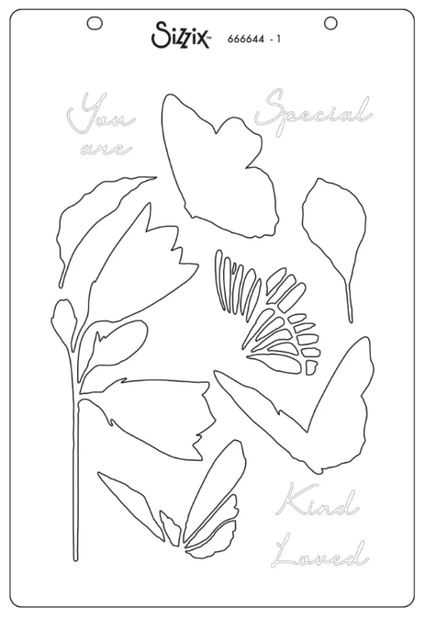 Sizzix A5 Clear Stamps Set 8PK W/Stencil – Cosmopolitan, Farfallina By Stacey Park - Image 3