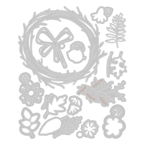 Tim Holtz® Alterations | Sizzix Thinlits™ Die Set 14PK - Vault Foliage Wreath - Image 3