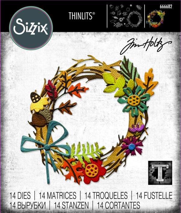 Tim Holtz® Alterations | Sizzix Thinlits™ Die Set 14PK - Vault Foliage Wreath
