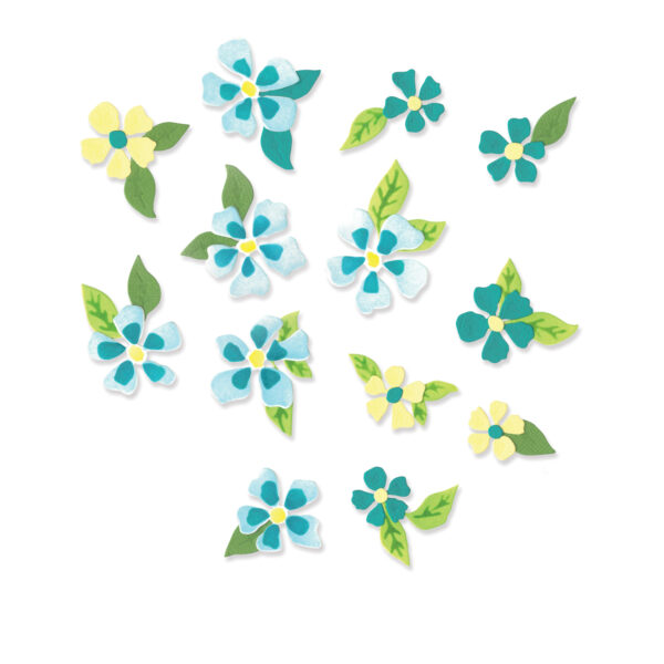 Sizzix Thinlits Die Set 10PK - Painterly Blooms & Background By Eileen Hull - Image 2