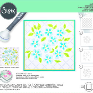 Sizzix Layered Stencil 4PK - Watercolor Flowers & Lattice By Eileen Hull