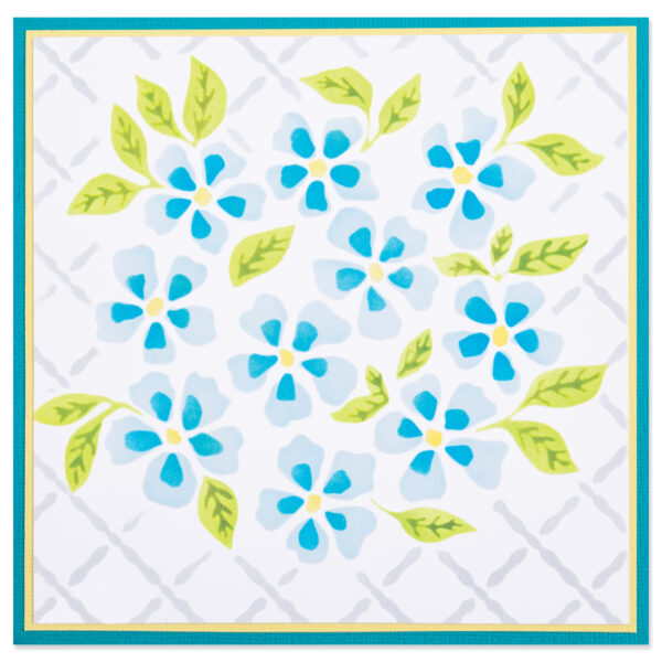 Sizzix Layered Stencil 4PK - Watercolor Flowers & Lattice By Eileen Hull - Image 2