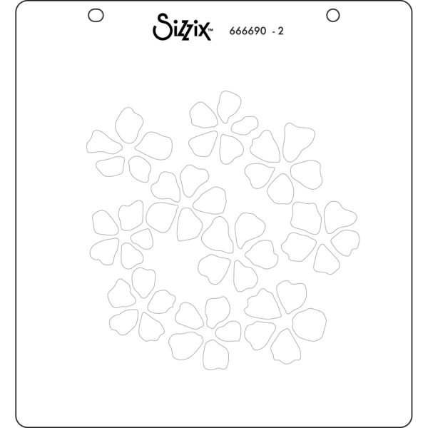 Sizzix Layered Stencil 4PK - Watercolor Flowers & Lattice By Eileen Hull - Image 4