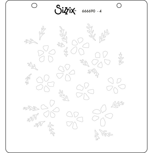 Sizzix Layered Stencil 4PK - Watercolor Flowers & Lattice By Eileen Hull - Image 6
