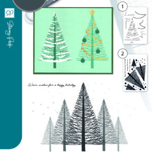 Sizzix™ A5 Clear Stamps Set 16PK w/Stencil - Cosmopolitan Christmas, Merry and Light by Stacey Park