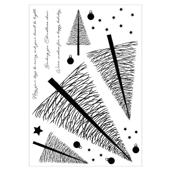 Sizzix™ A5 Clear Stamps Set 16PK w/Stencil - Cosmopolitan Christmas, Merry and Light by Stacey Park - Image 4