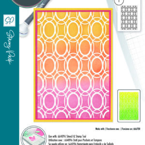 Sizzix A6 Stencil 1PK - Cosmopolitan, Golden Rings #2 By Stacey Park