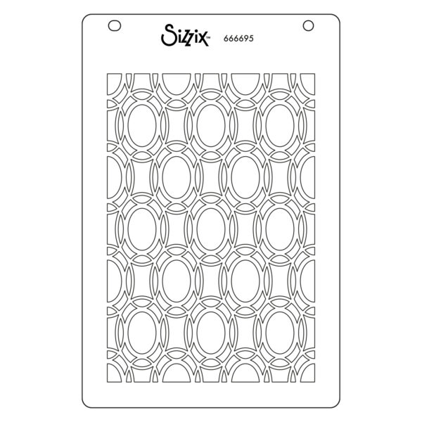 Sizzix A6 Stencil 1PK - Cosmopolitan, Golden Rings #2 By Stacey Park - Image 3