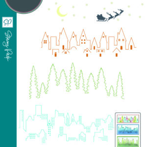 Sizzix A5 Clear Stamps Set 6PK - Cosmopolitan, The View By Stacey Park