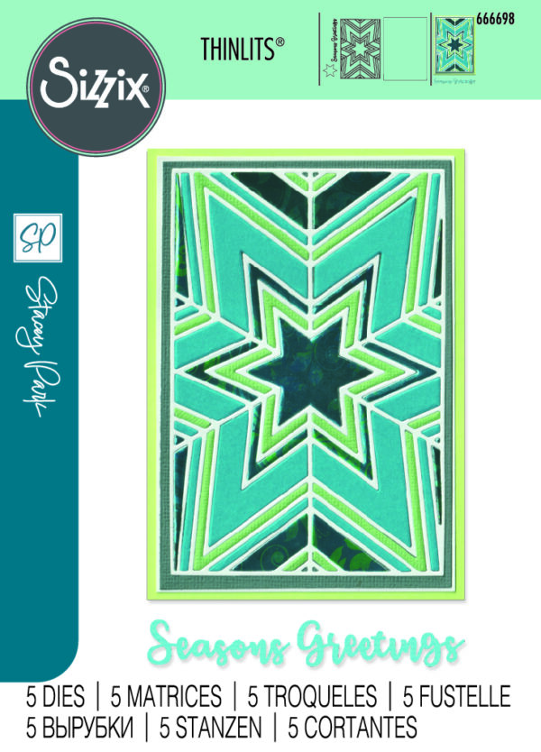Sizzix Thinlits Die Set 5PK - Cosmopolitan Christmas, Star Bright By Stacey Park