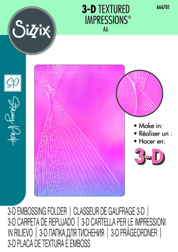 Sizzix 3-D Textured Impressions Embossing Folder - Cosmopolitan, French Twist By Stacey Park