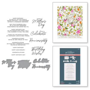 Let's Celebrate Sentiments Press Plate & Die Set