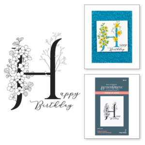 Floral H and Sentiment Press Plate