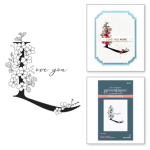 Floral L and Sentiment Press Plate