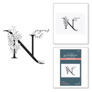 Floral N and Sentiment Press Plate