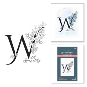 Floral W and Sentiment Press Plate