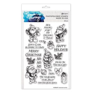 Simon Hurley create. Photopolymer Stamp -- Sketched Santas