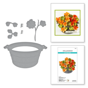 Nasturtium and Galvanized Wash Bucket Etched Dies