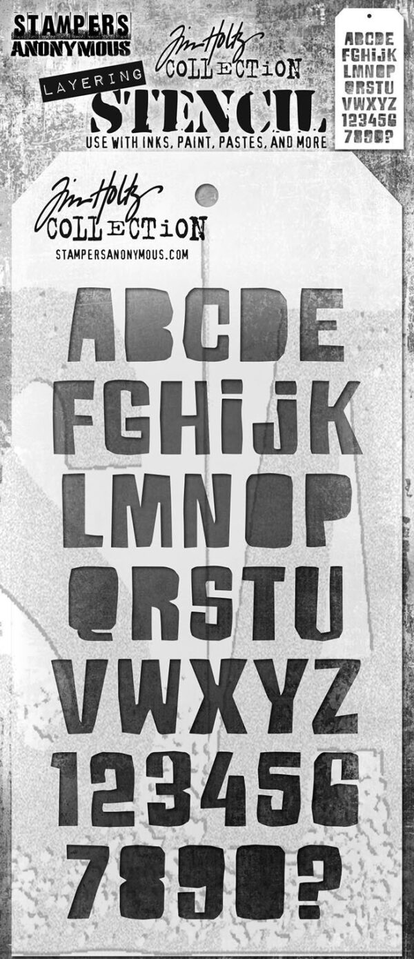 Tim Holtz® Stampers Anonymous Layering Stencils -- Cutout Alpha THS176