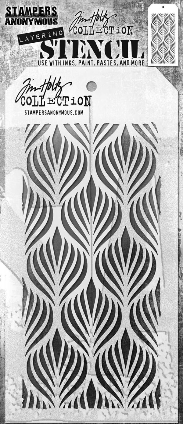 Tim Holtz® Stampers Anonymous Layering Stencils -- Deco Feather THS183