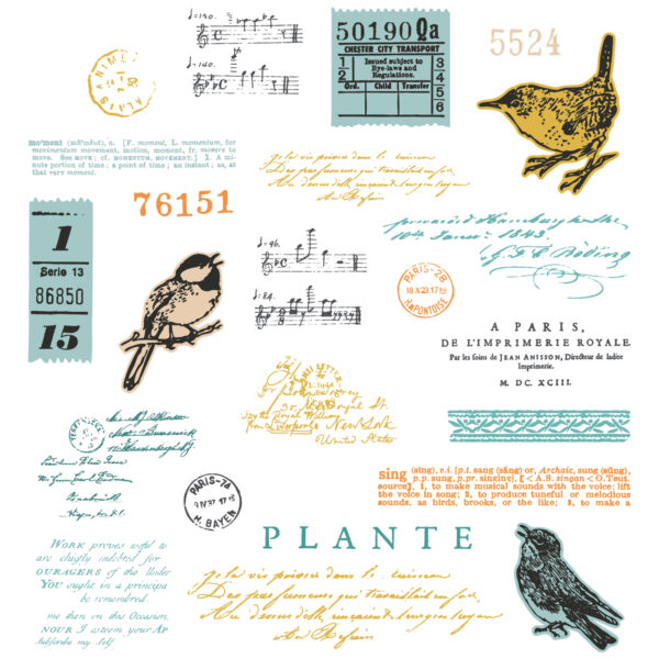 Sizzix A5 Clear Stamps 23PK w/5PK Framelits Die - Bird Song by 49 and Market - Image 2