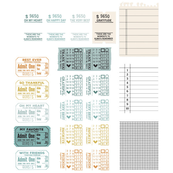 Sizzix A5 Clear Stamps 17PK w/4PK Framelits Die - Forever Journal Essentials by 49 and Market - Image 2