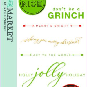 Sizzix Clear Stamps 10PK w/4PK Framelits Die - Jolly Sentiments by 49 and Market