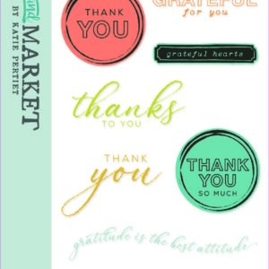 Sizzix Clear Stamps 11PK w/4PK Framelits Die - Thankful Sentiments by 49 and Market