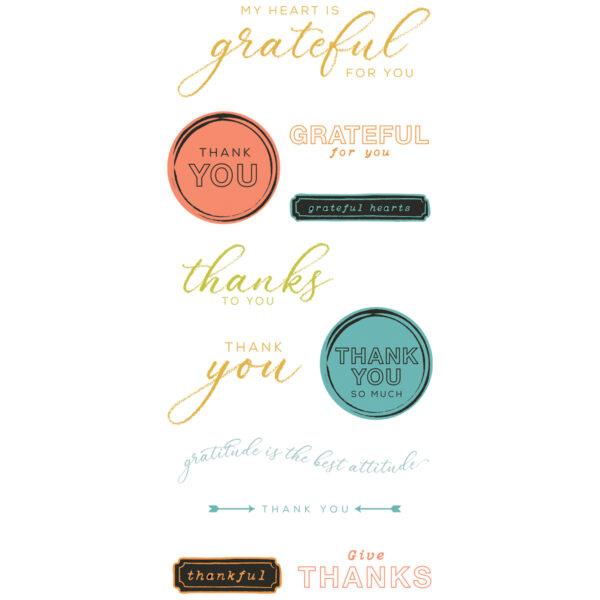 Sizzix Clear Stamps 11PK w/4PK Framelits Die - Thankful Sentiments by 49 and Market - Image 2