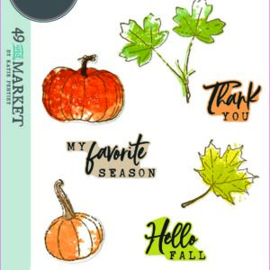 Sizzix A5 Clear Stamps 16PK w/7PK Framelits Die - Pencil Line Harvest by 49 and Market