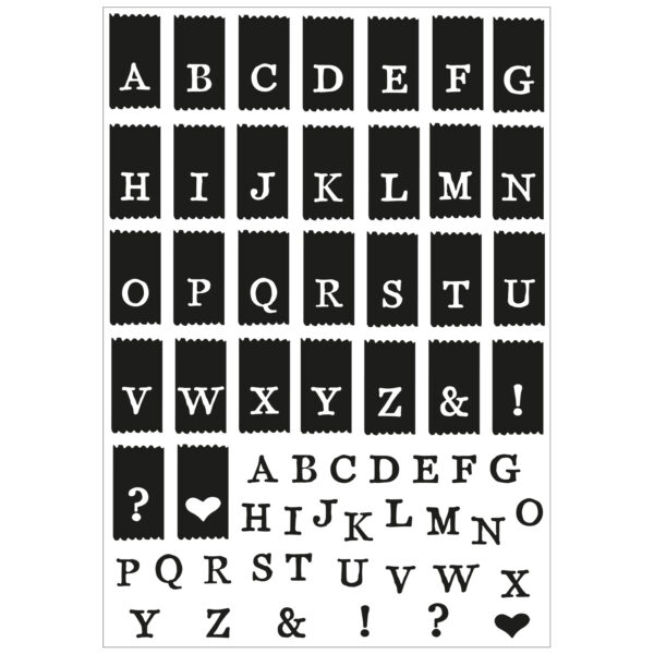 Sizzix A5 Clear Stamps 60PK w/10PK Framelits Die - Tab Stamp Alpha by 49 and Market - Image 3