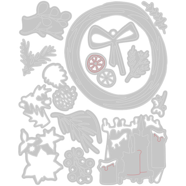 Tim Holtz® Alterations | Sizzix Thinlits™ Die Set 14PK - Vault Festive Wreath - Image 3