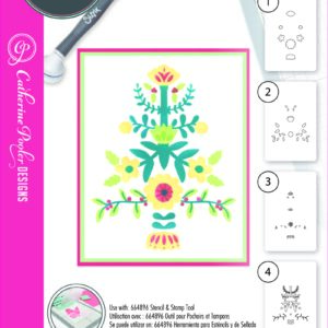 Sizzix A6 Layered Stencils 4PK - Folk Tree by Catherine Pooler