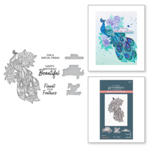 Elegant Peacock Press Plate & Die Set